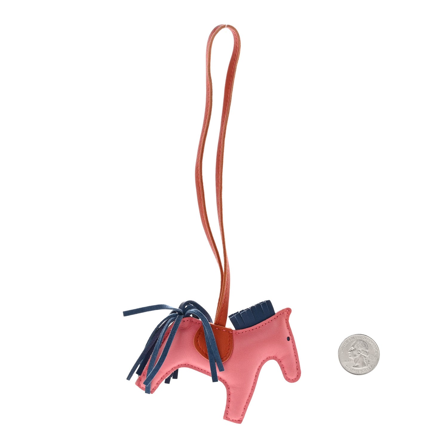 Hermes Milo Lambskin Grigri Rodeo Bag Charm PM Rose Azalee Cornaline Bleu De Malte 2 of 4