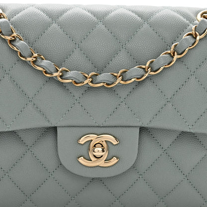 Chanel Caviar Quilted Small Double Flap Light Blue 8 of 10