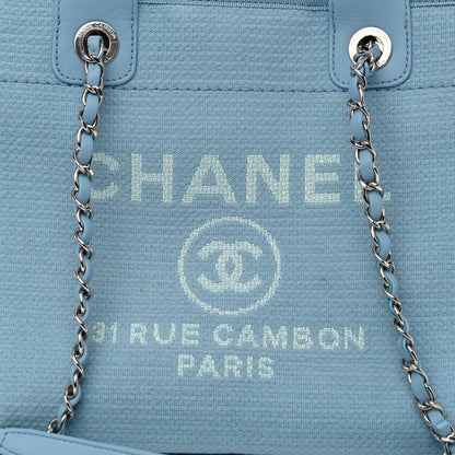 Chanel Mixed Fibers Small Deauville Tote Light Blue 9 of 15