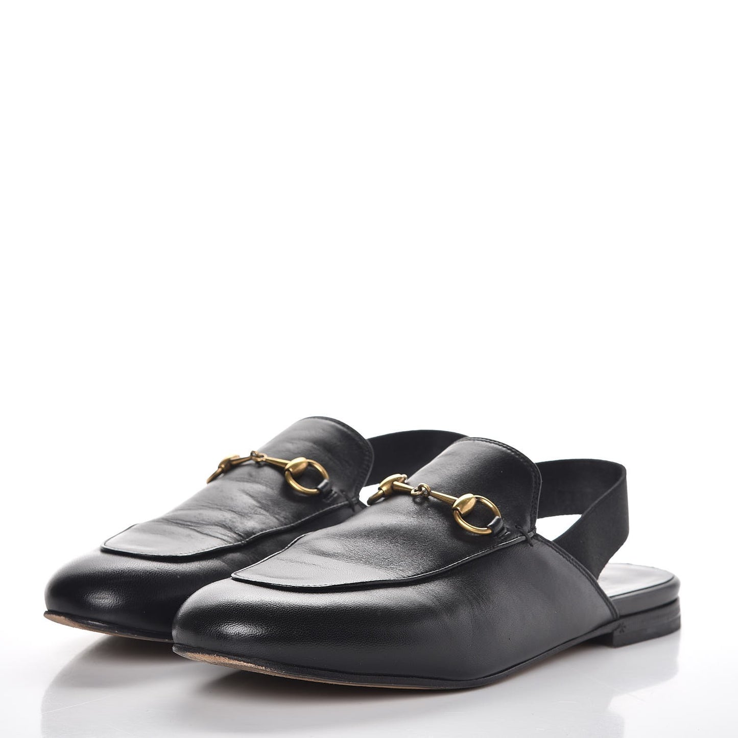 Nappa Womens Horsebit Slingback Slippers 38.5 Black