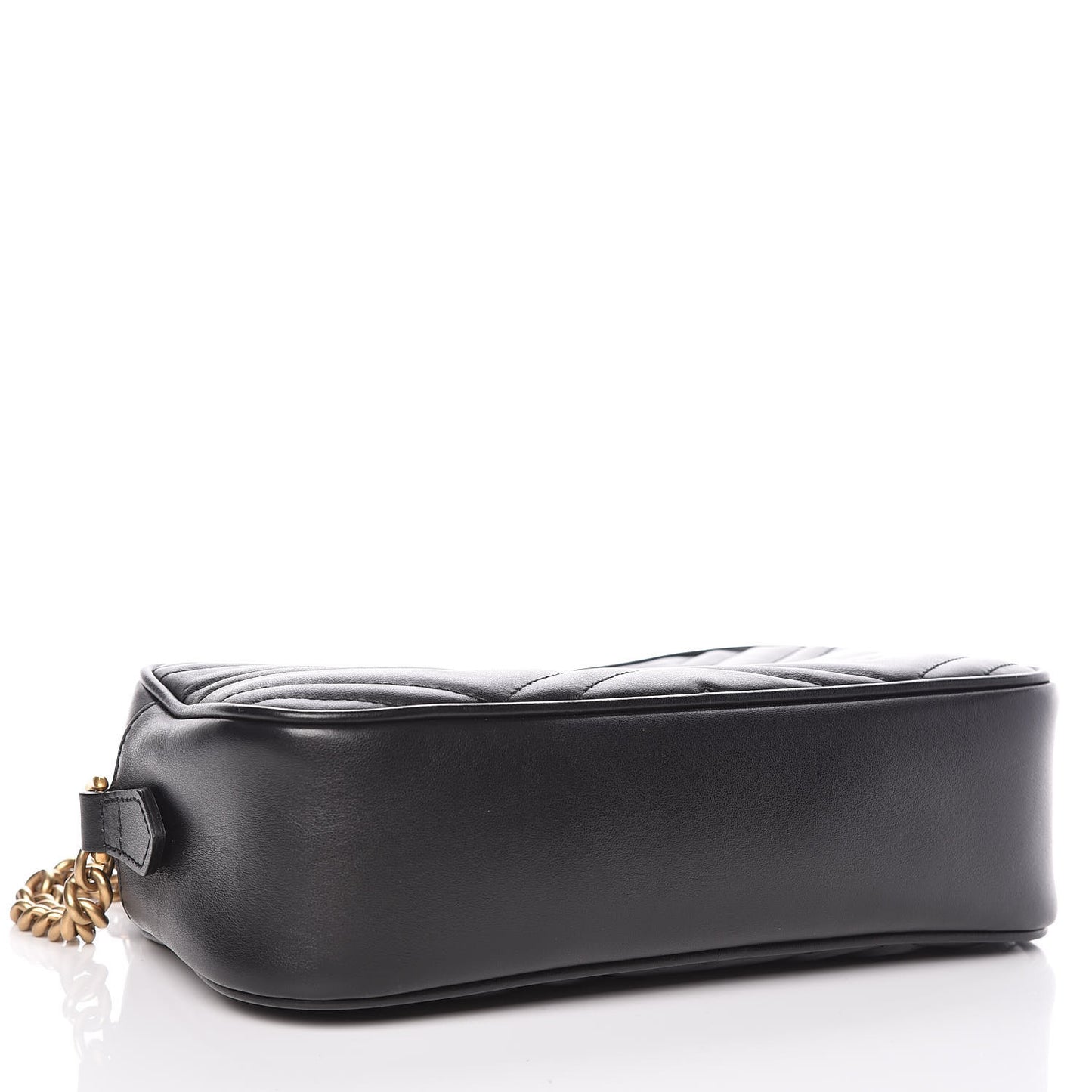 Calfskin Matelasse Small GG Marmont Chain Shoulder Bag Black