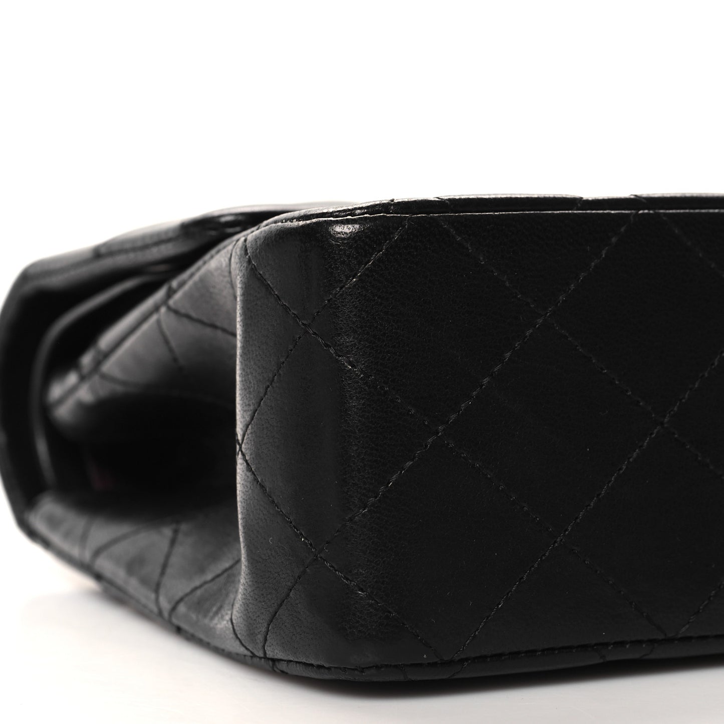 Lambskin Quilted Medium Double Flap Black