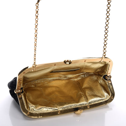 Louis Vuitton Satin Monogram Aumoniere Clutch Black 5 of 6