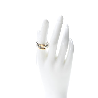 David Yurman Sterling Silver 18K Yellow Gold 9.5mm Wellesley Chain Link Ring 55 7.25 2 of 4
