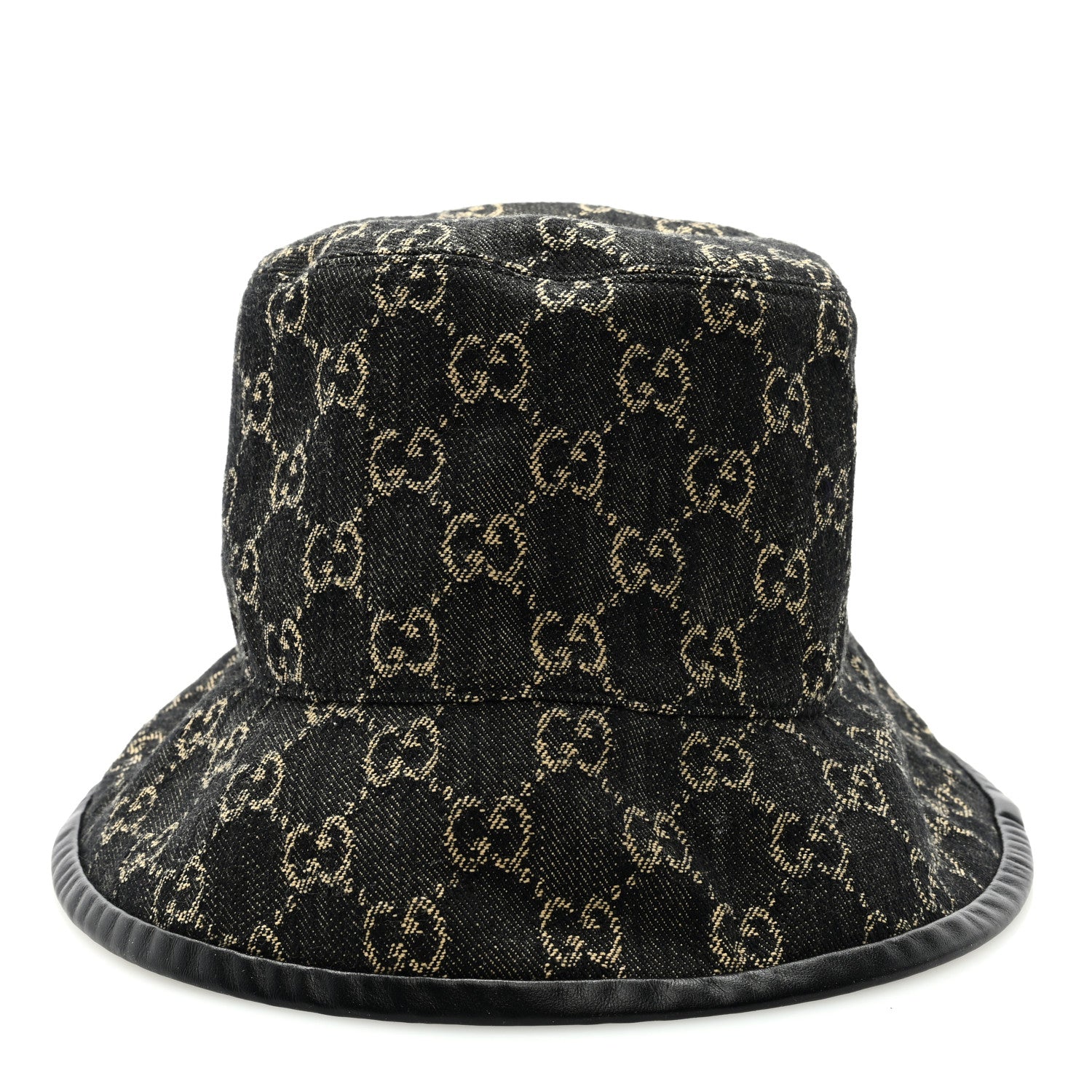 Gucci Jacquard Denim GG Monogram Oscar Bucket Hat M Black Ivory 2 of 7