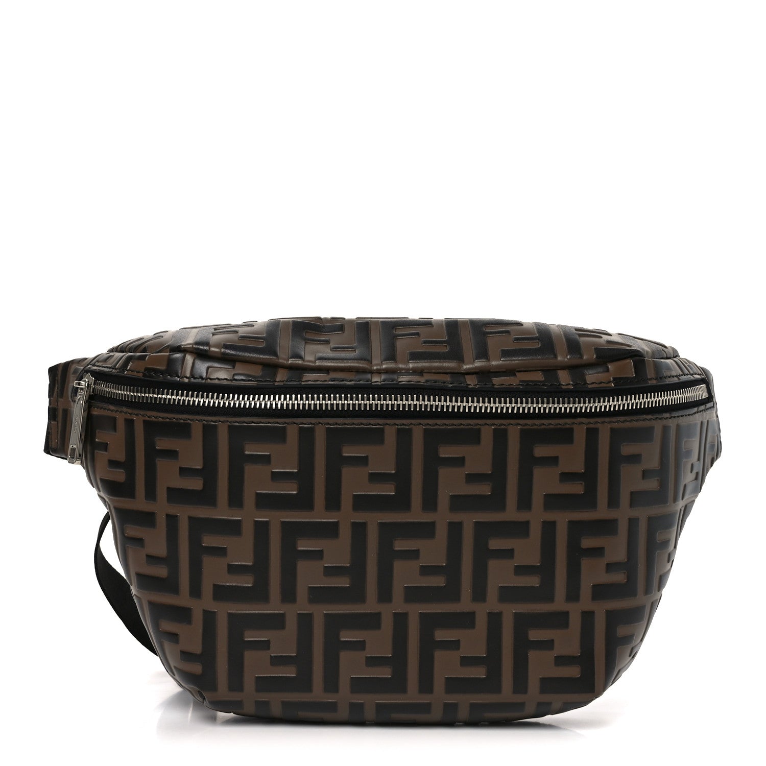 Fendi Vitello Century Bi-Color FF 1974 Embossed Belt Bag Maya Black 1 of 10