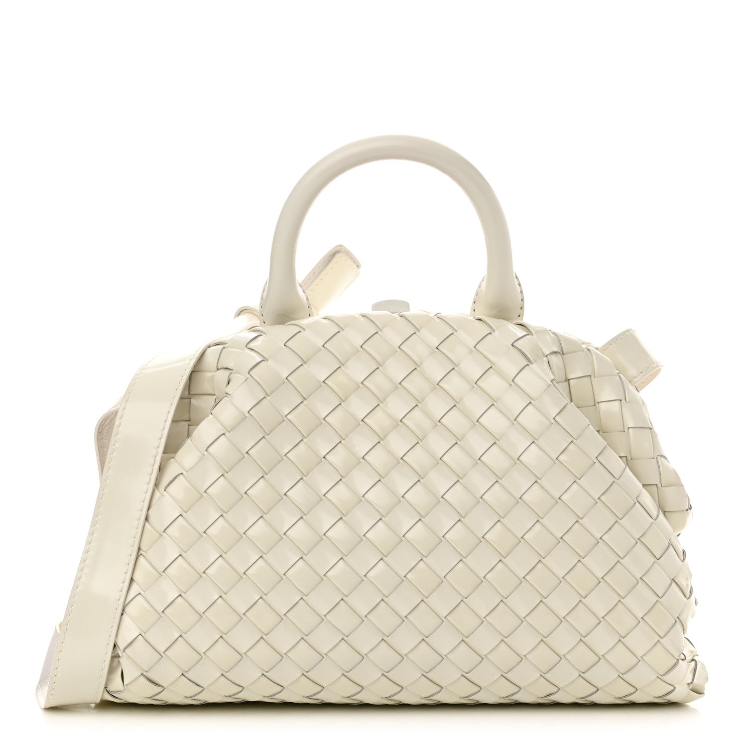 Bottega Veneta Nappa Intrecciato Small Handle Bag Chalk 1 of 10