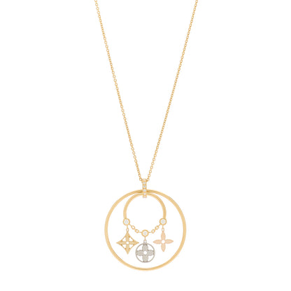 Louis Vuitton 18K Pink White Yellow Gold Diamond Idylle Blossom Circle Drop Pendant Necklace 1 of 5