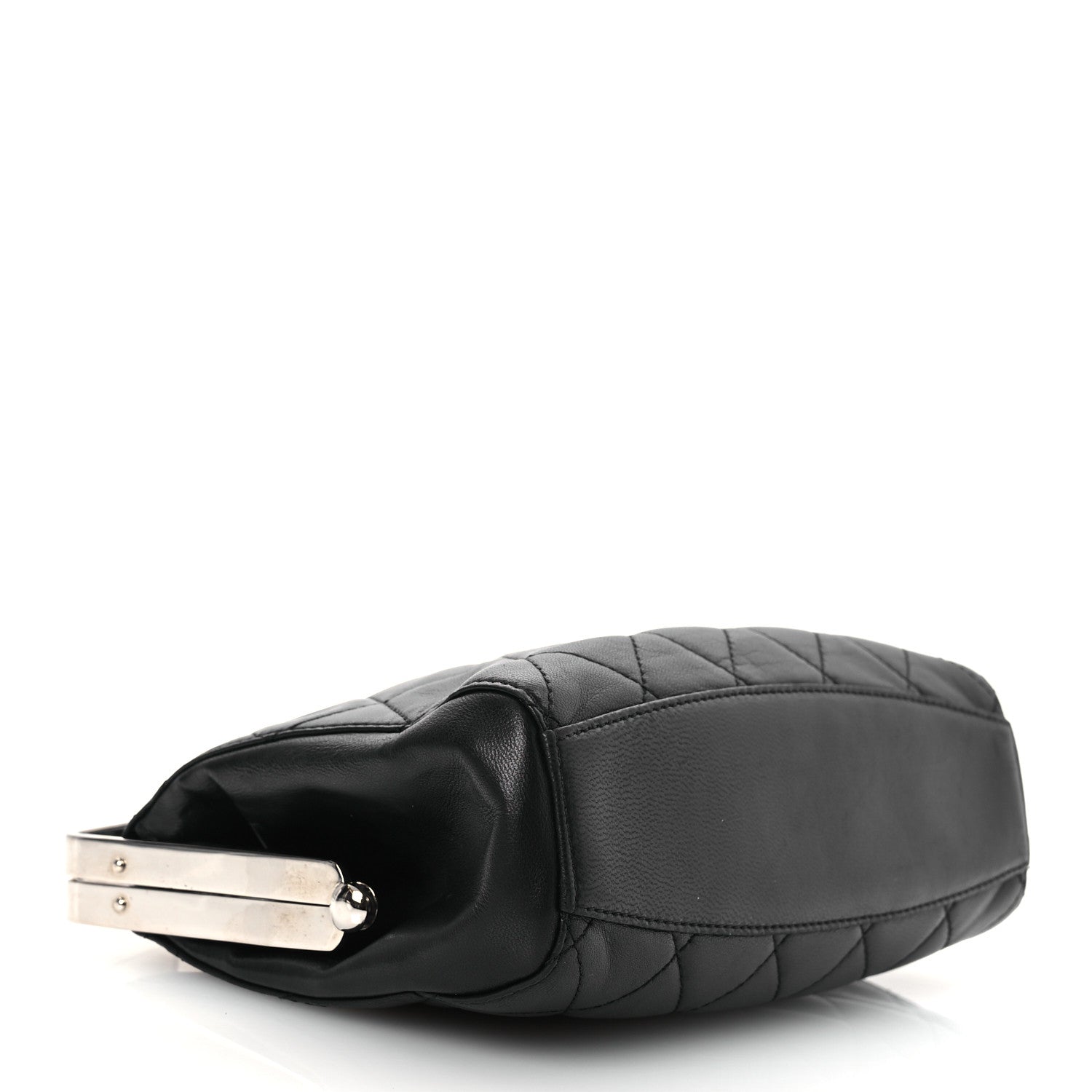 Chanel Lambskin Quilted Metal Frame Clutch Black 4 of 14