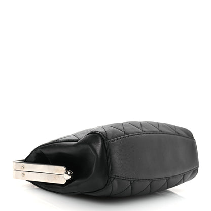Chanel Lambskin Quilted Metal Frame Clutch Black 4 of 14