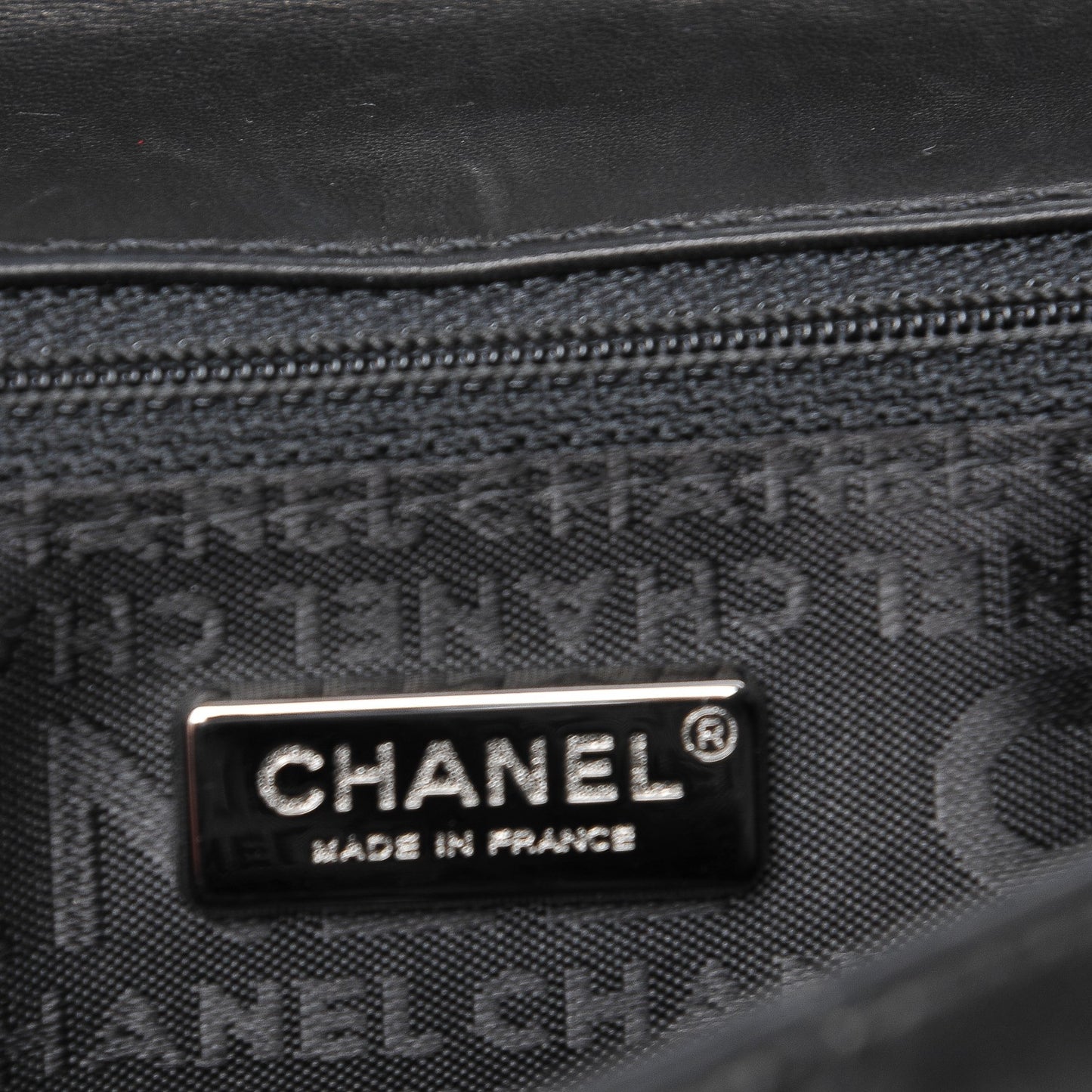 Lambskin East West Chocolate Bar Chain Flap Black