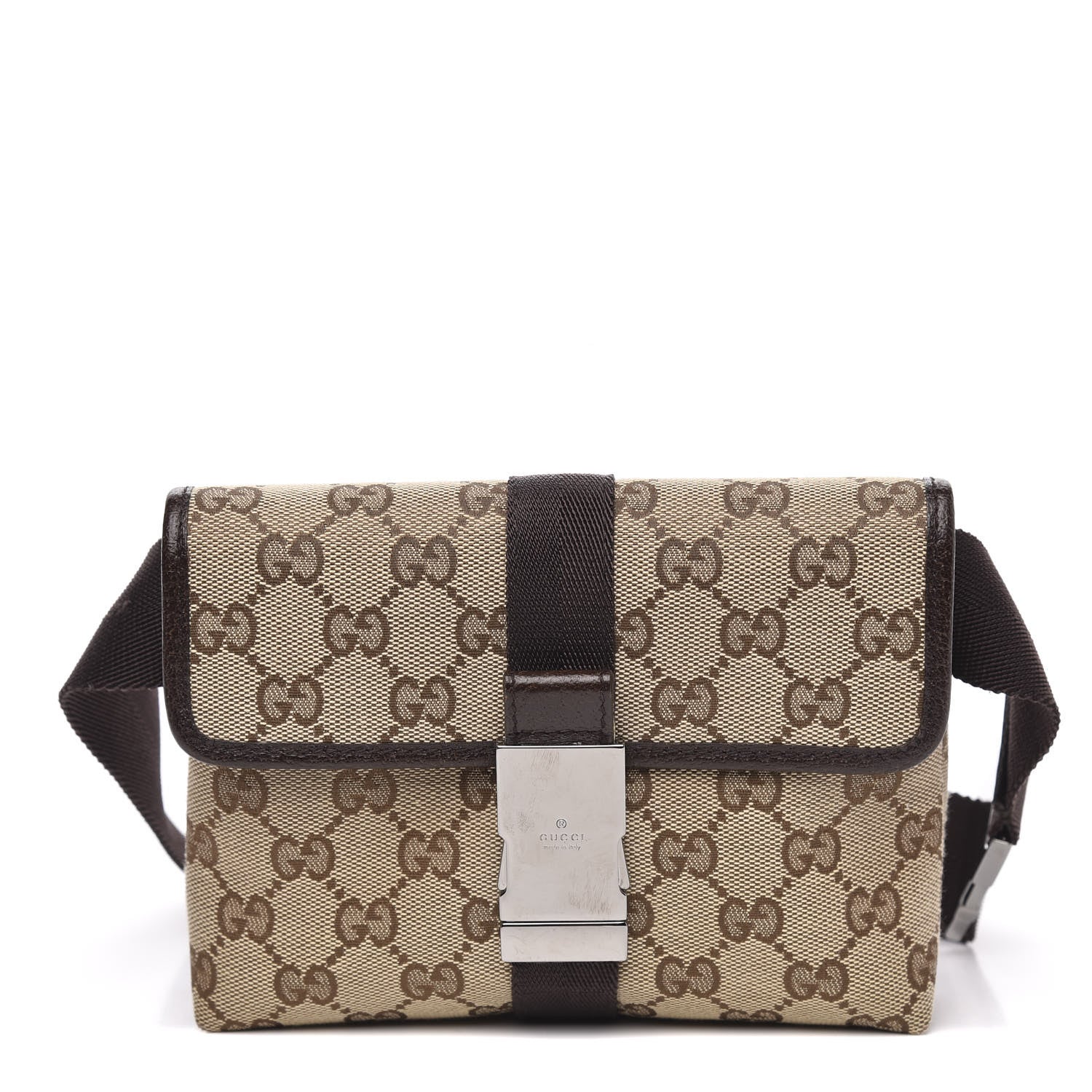 Gucci Monogram Waist Pouch Bag Dark Brown 1 of 9