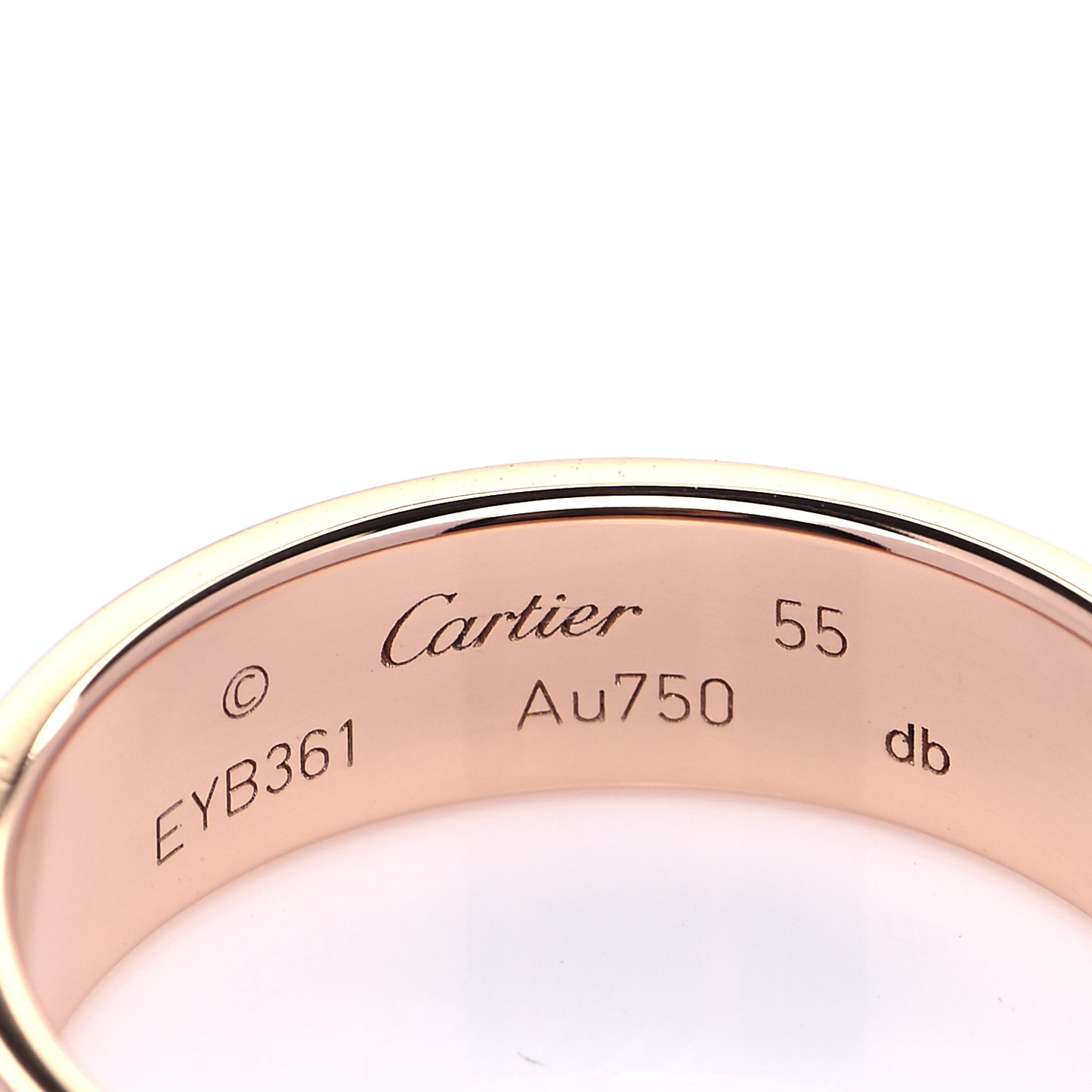 18K Pink Gold 5.5mm LOVE Ring 55 7.25