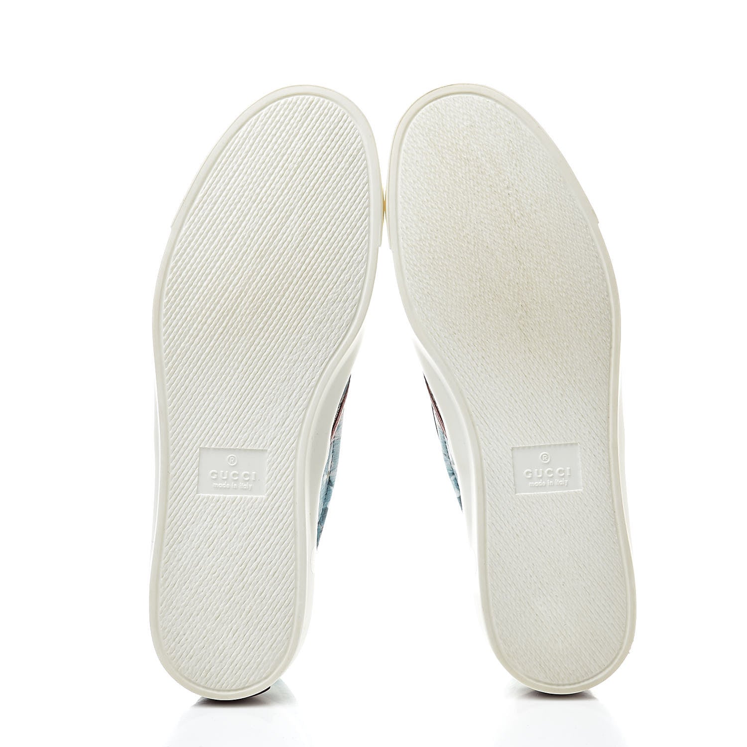 Gucci GG Supreme Monogram Blooms Womens Slip On Sneakers 38 Beige Blue Navy Red 5 of 8