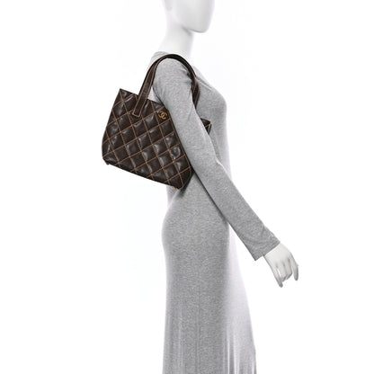 Chanel Calfskin Wild Stitch Tote Brown 2 of 10