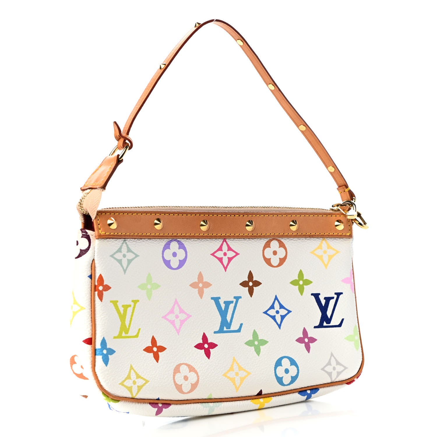 Louis Vuitton Monogram Multicolor Pochette Accessories White 3 of 9