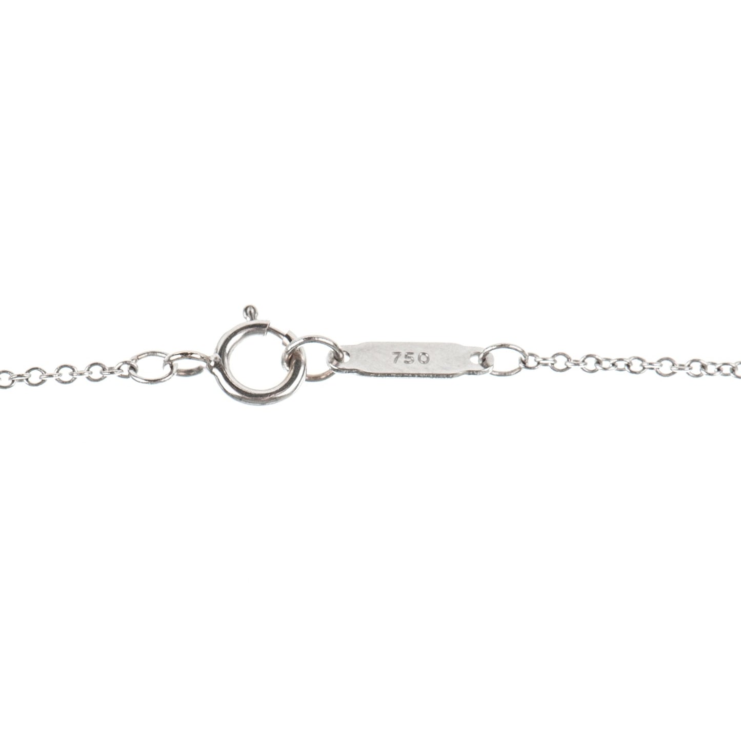 18K White Gold Diamond Crown Key Pendant Necklace