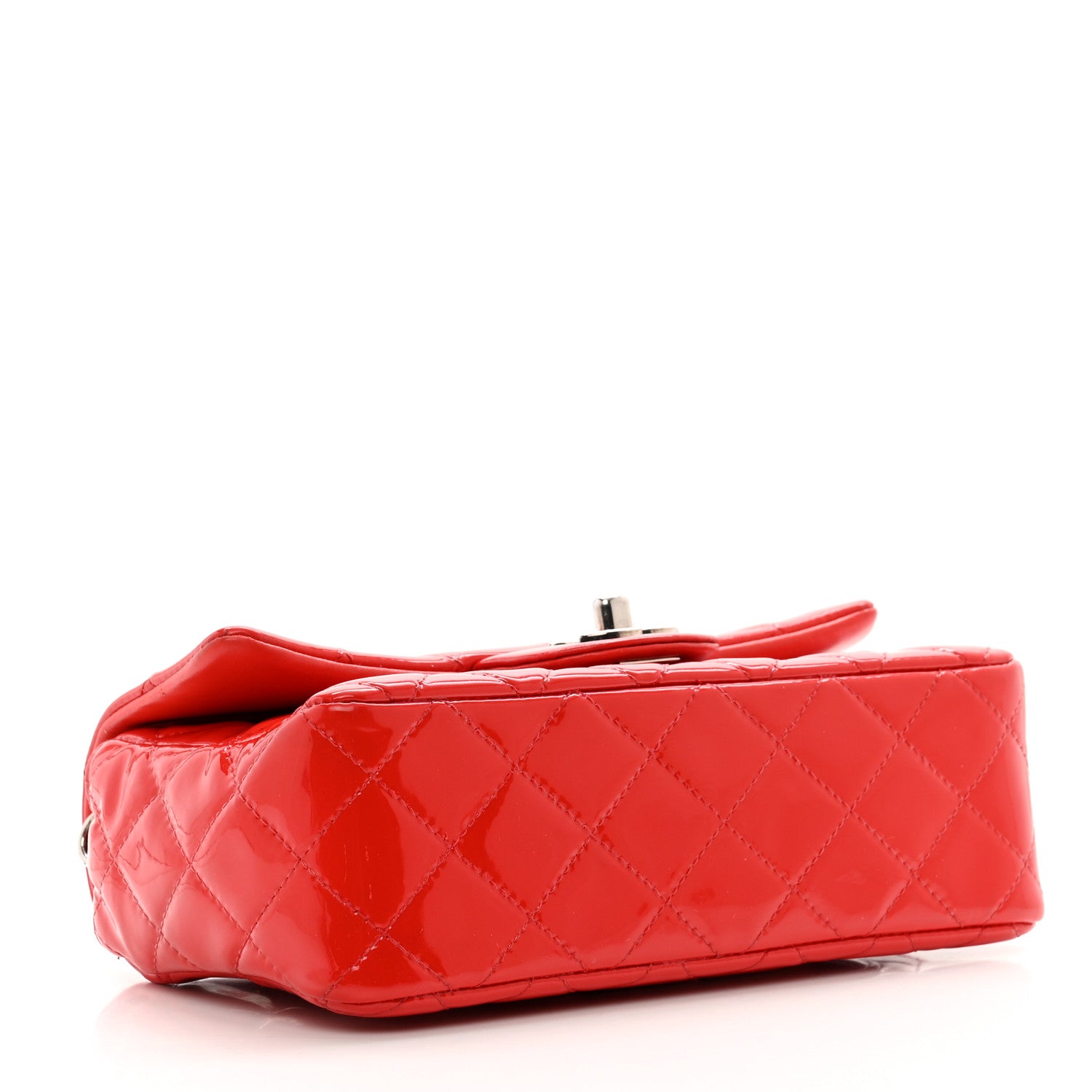 Chanel Patent Calfskin Quilted Mini Rectangular Flap Red 4 of 10