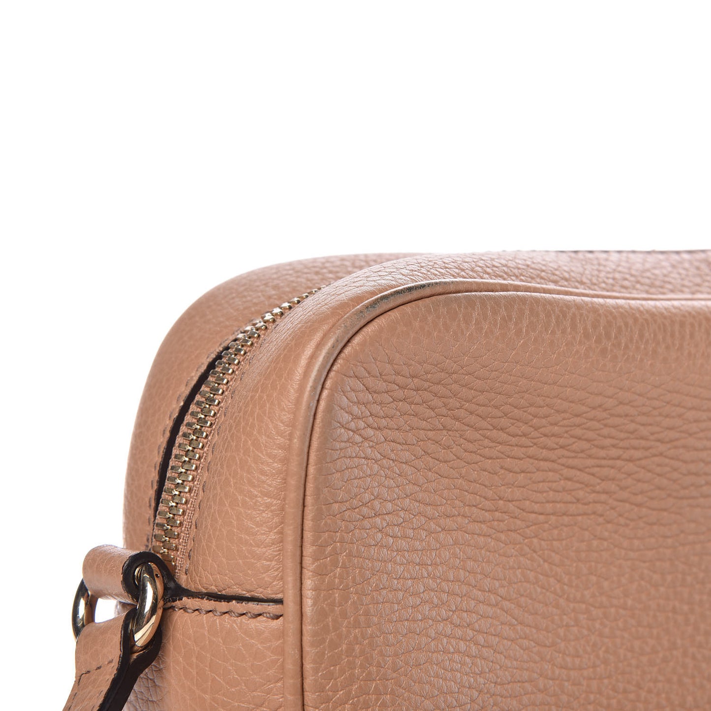 Pebbled Calfskin Small Soho Disco Bag Camelia