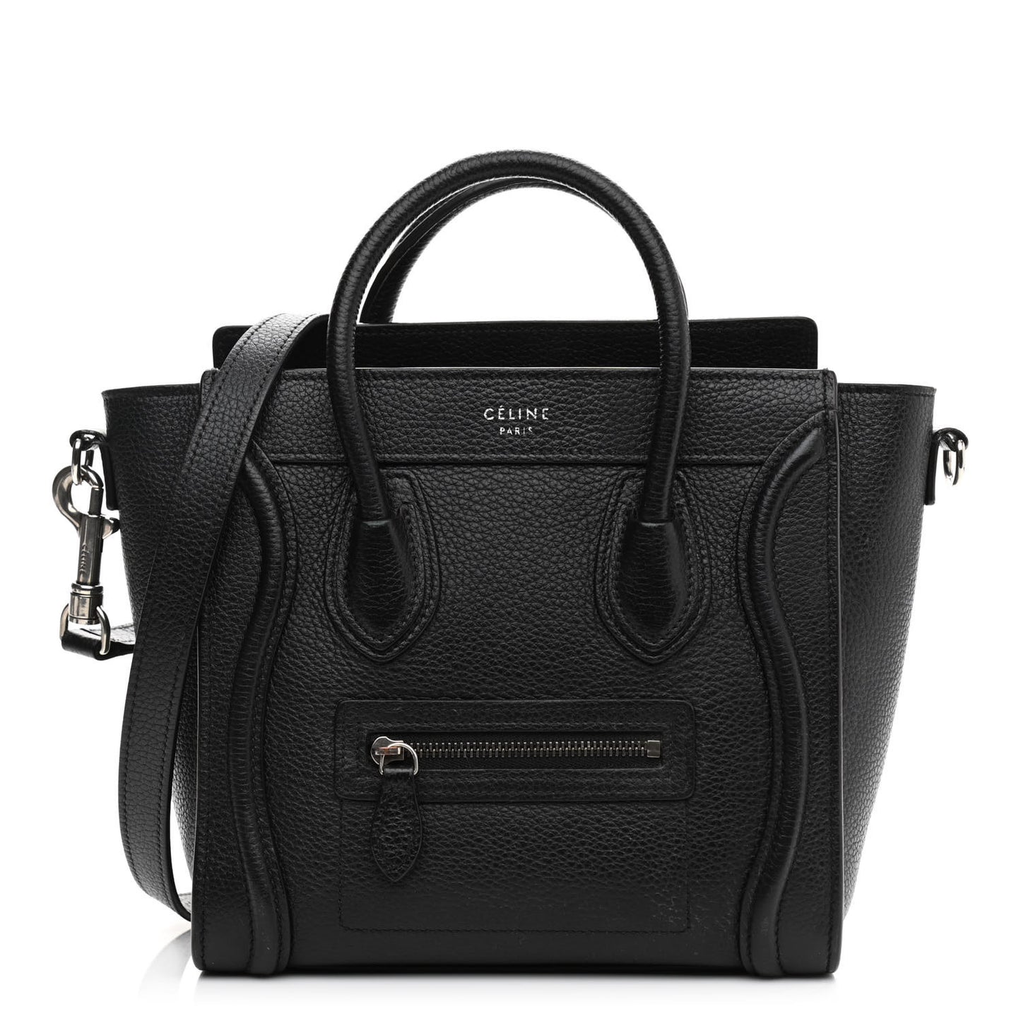 Drummed Calfskin Nano Luggage Black