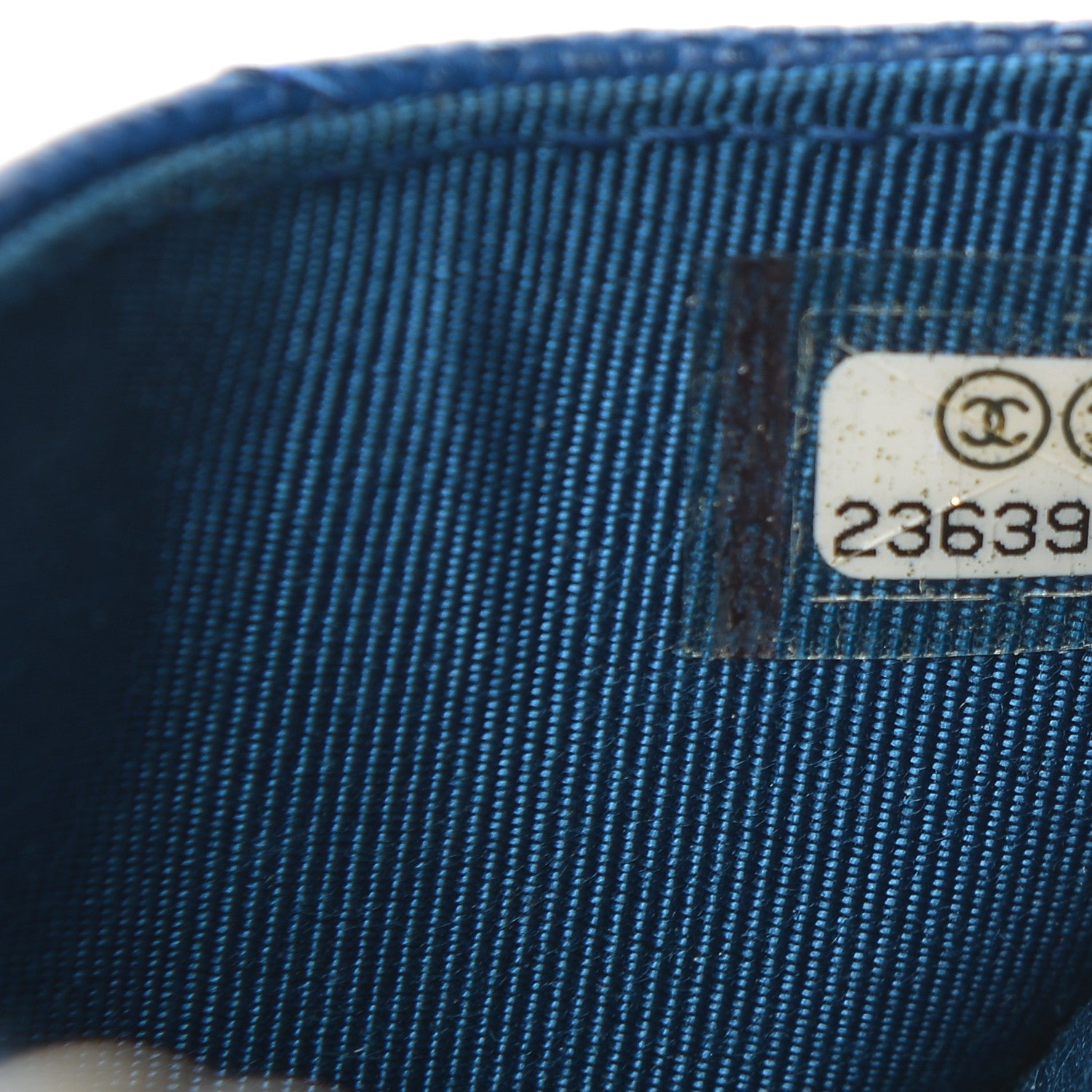 Chanel Caviar Chevron Quilted Card Holder Blue 7 of 7