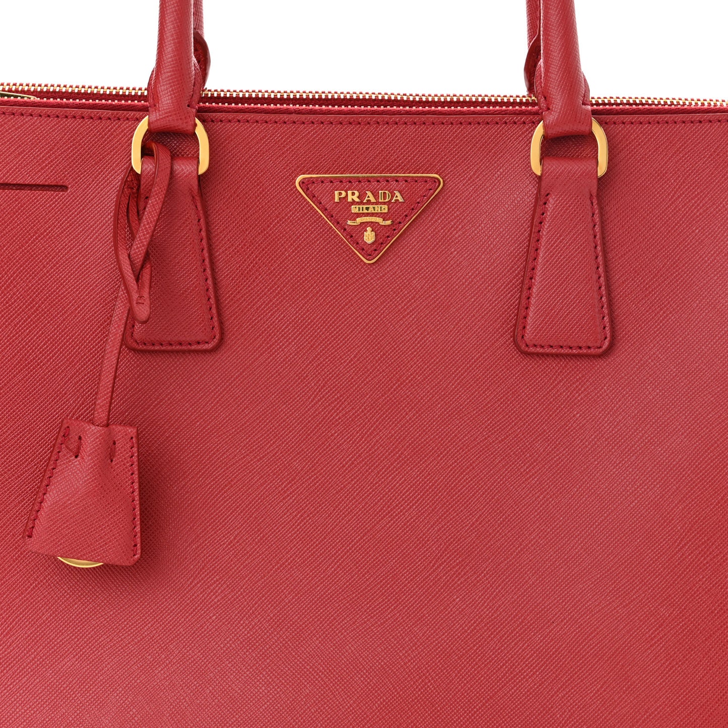 Saffiano Lux Large Galleria Double Zip Tote Fuoco