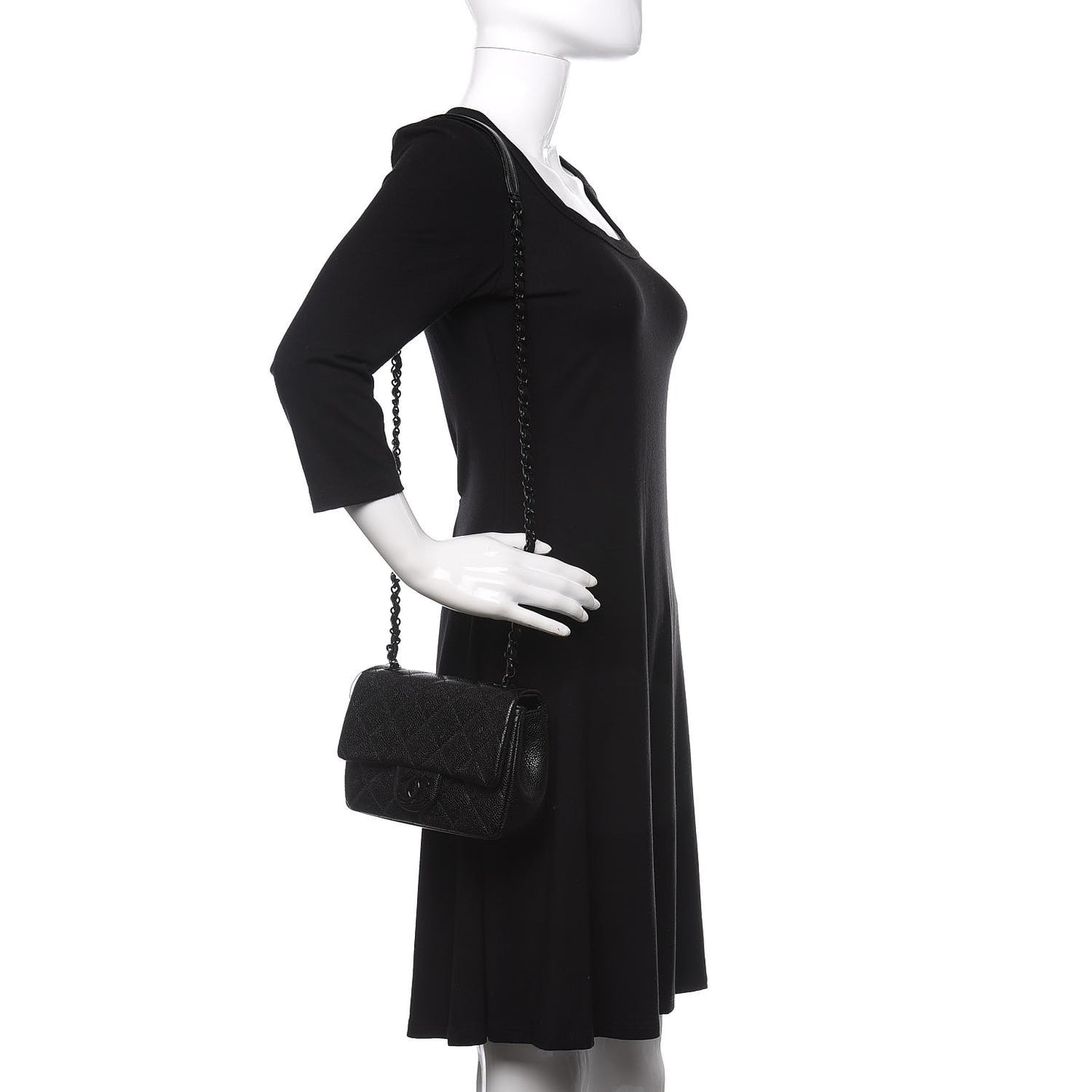Caviar Quilted Incognito Mini Square Flap Black
