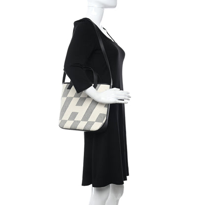 Hermes Swift H Canvas Cabas H En Biais 27 Black Ecru 2 of 11