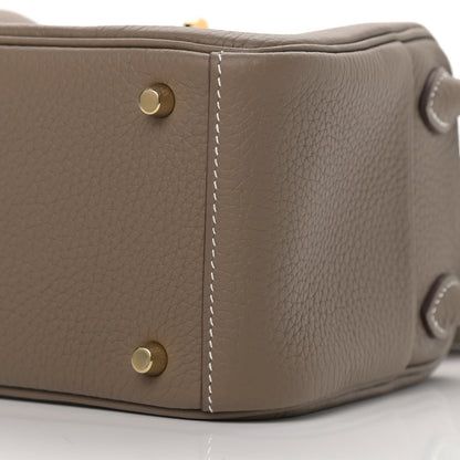 Hermes Taurillon Clemence Mini Lindy 20 Etoupe 8 of 9