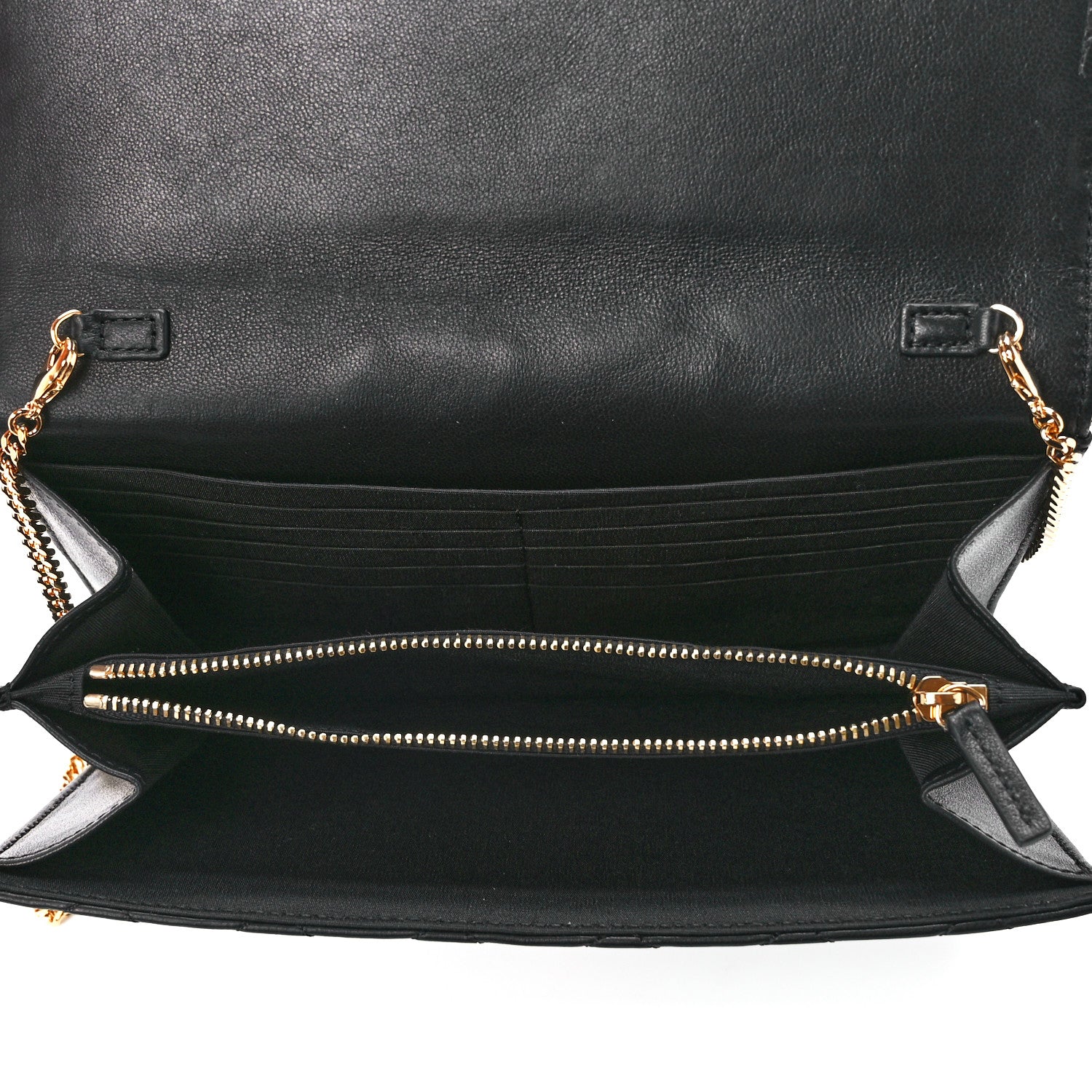 Versace Lambskin Quilted Medusa Wallet On Chain Crossbody Black 5 of 11