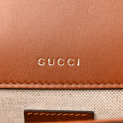 Gucci New Canvas Charisma Calfskin Crystal GG Monogram Mini Horsebit 1955 Shoulder Bag Camel Ebony 6 of 12