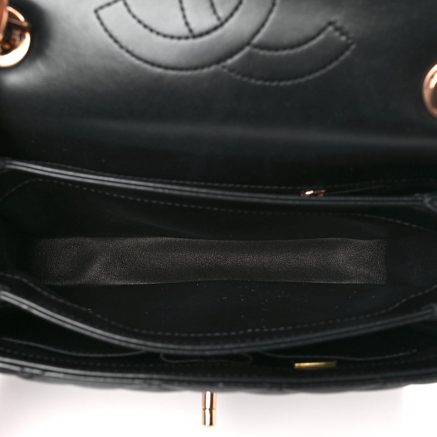 Lambskin Quilted Small Trendy CC Dual Handle Flap Bag Black