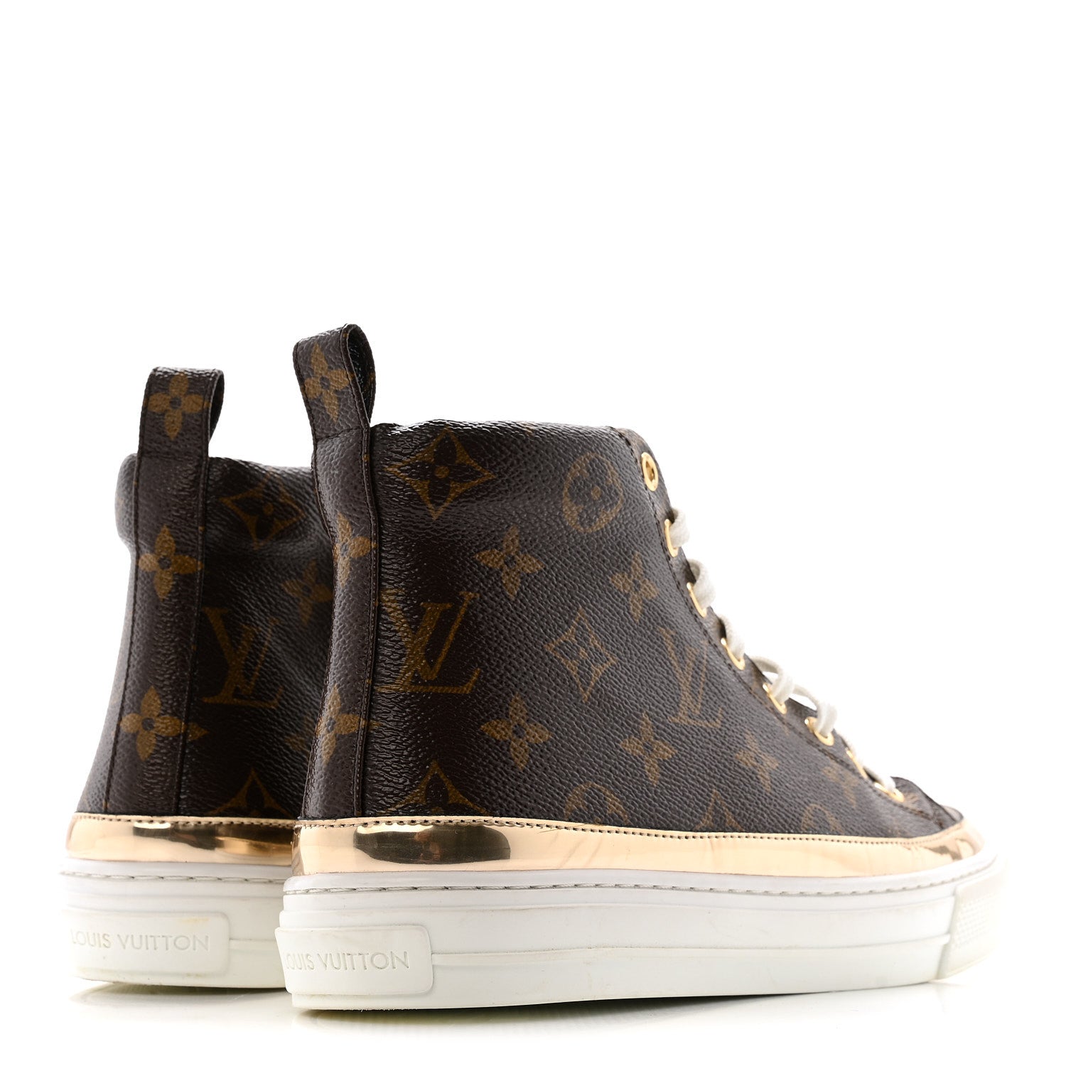 Louis Vuitton Patent Monogram Stellar Sneaker Boots 38.5 Gold 5 of 8