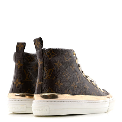 Louis Vuitton Patent Monogram Stellar Sneaker Boots 38.5 Gold 5 of 8