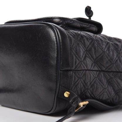 MCM Calfskin Quilted Studded Backpack Black 7 of 9