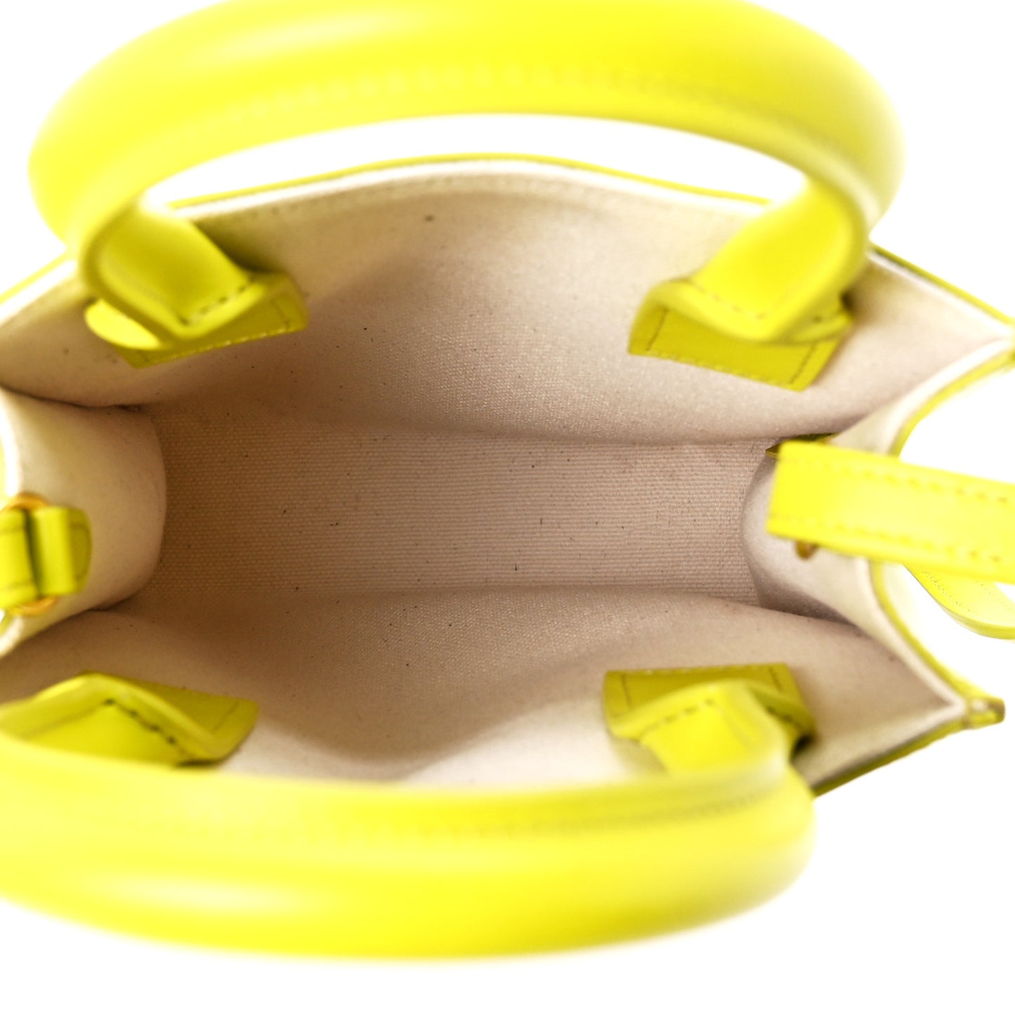 Canvas Calfskin Mini Vertical Cabas Neon Yellow