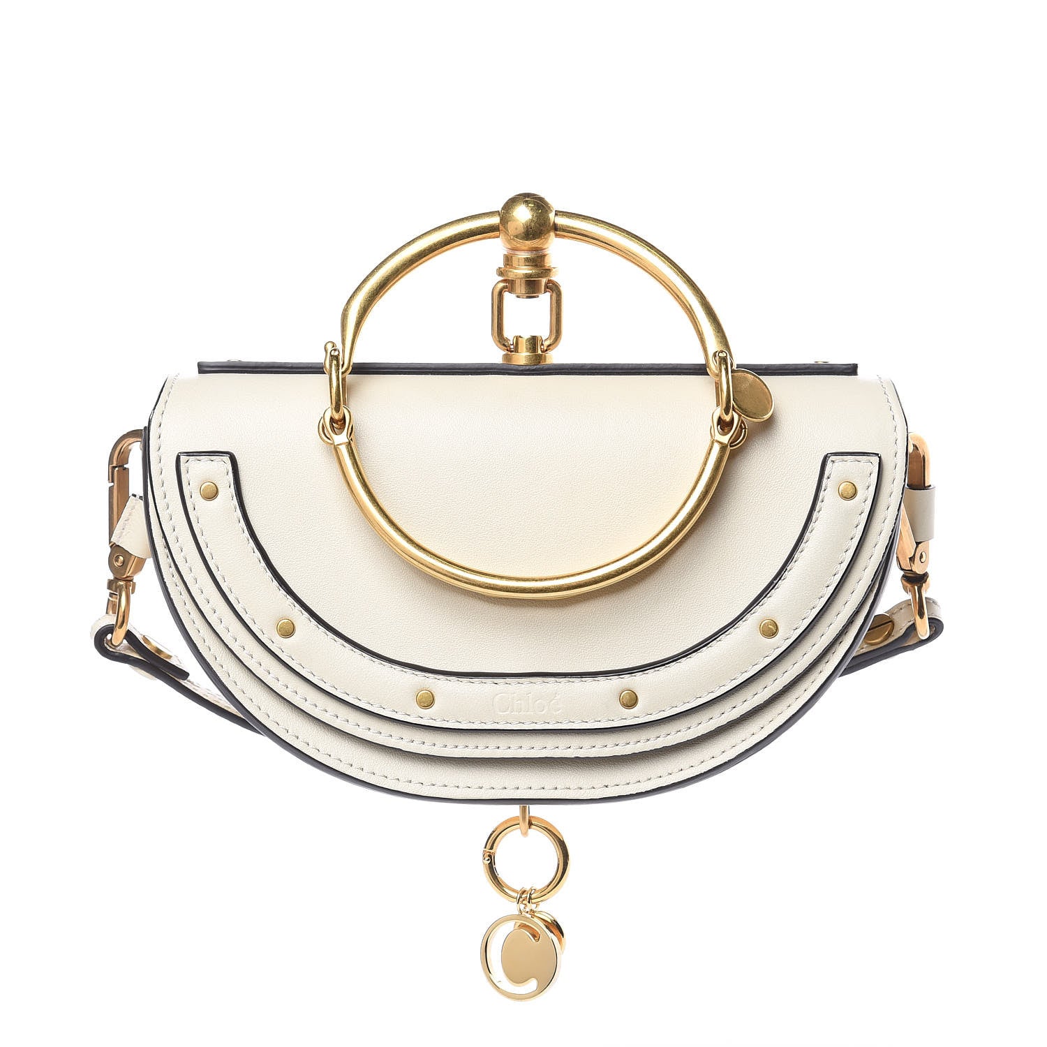 Chloe Calfskin Small Nile Bracelet Minaudiere Bag Off White 1 of 12
