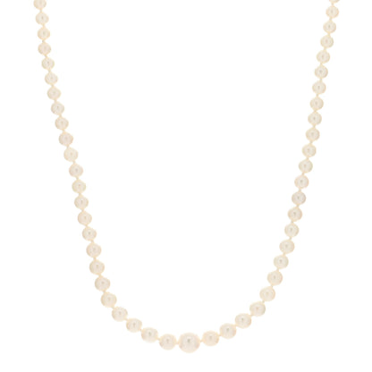 Mikimoto 18K White Gold Akoya Pearl Graduated Strand Necklace and Earring Set 2 of 10