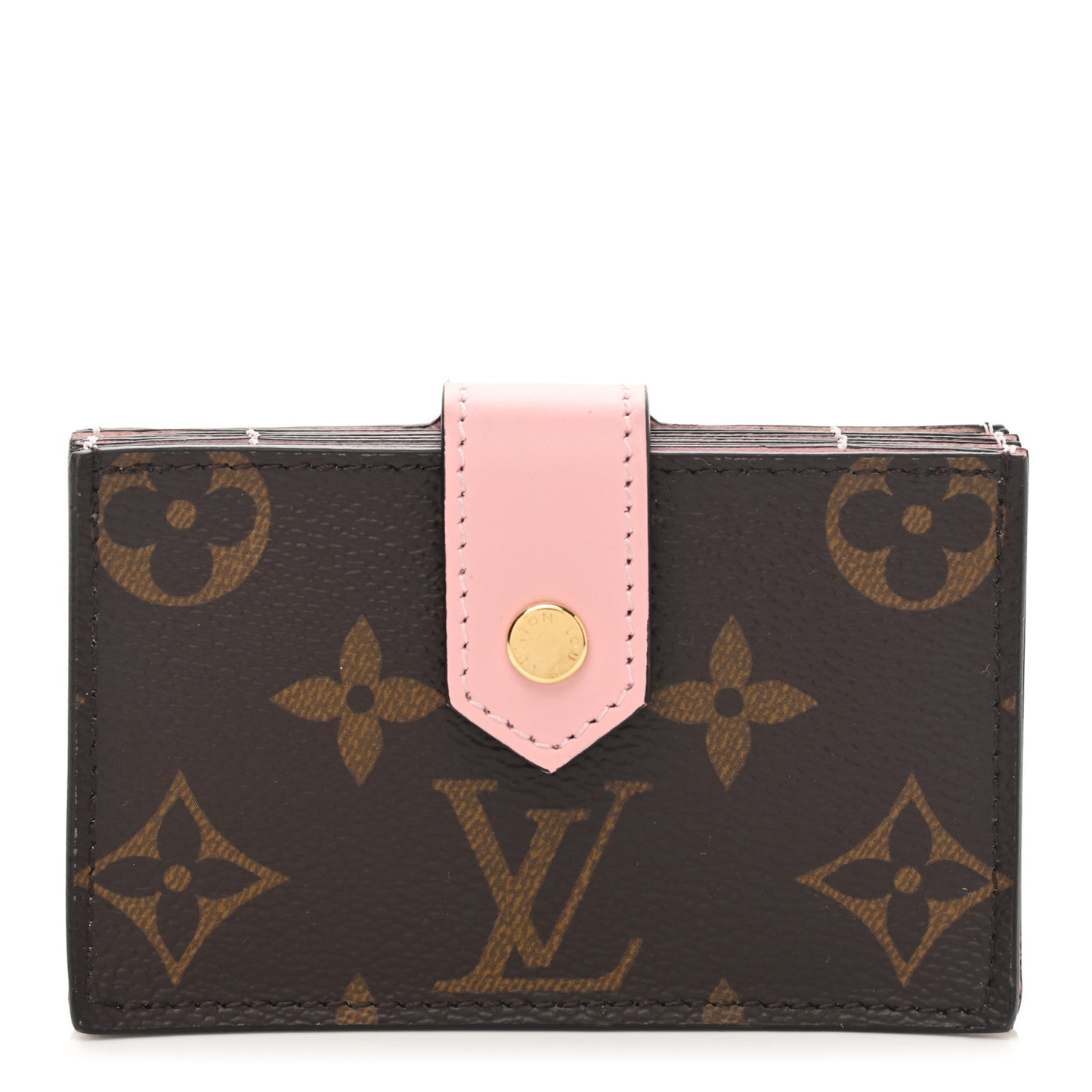 Monogram Gusset Card Holder Rose Ballerine