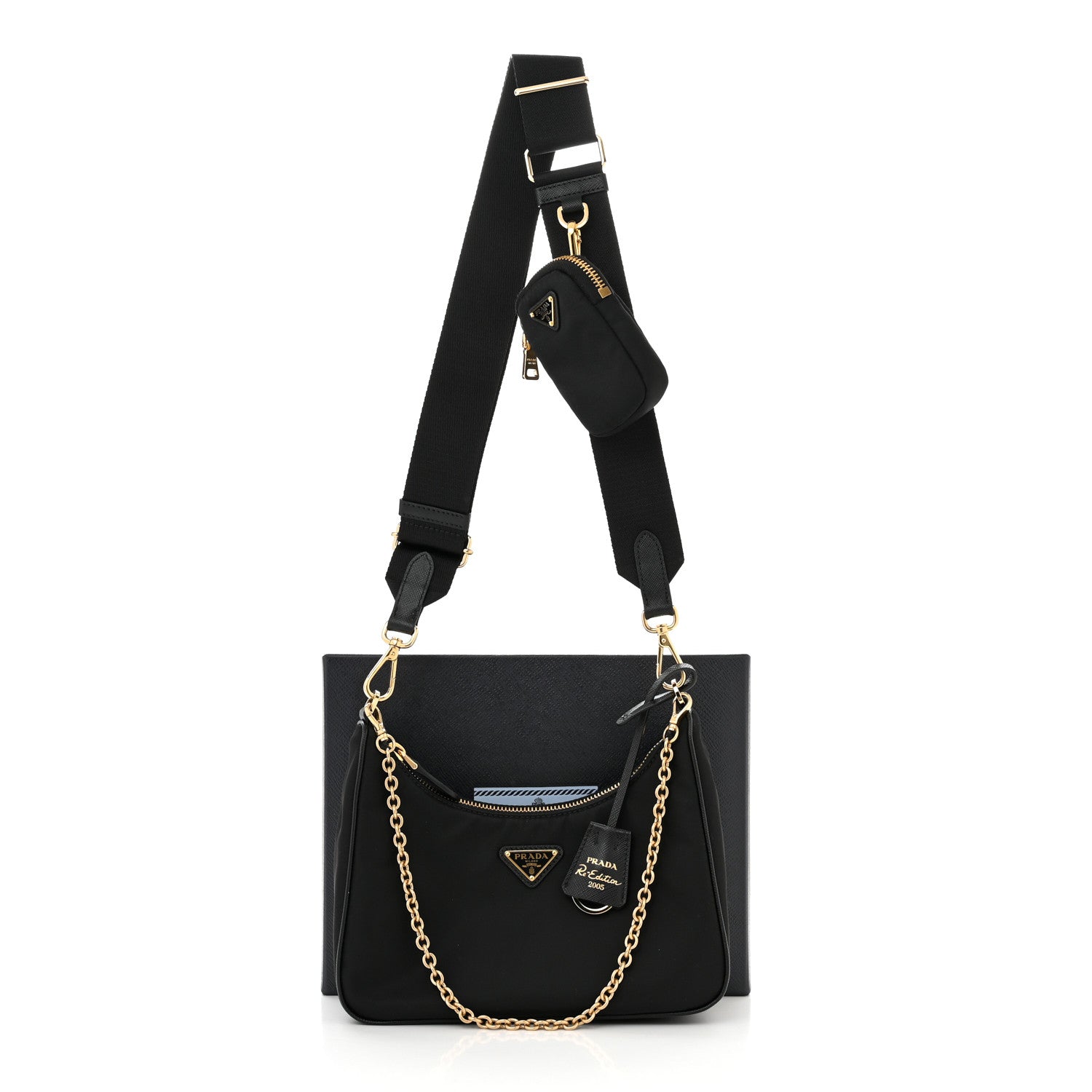 Prada Nylon Re-Edition 2005 Shoulder Bag Black 12 of 12