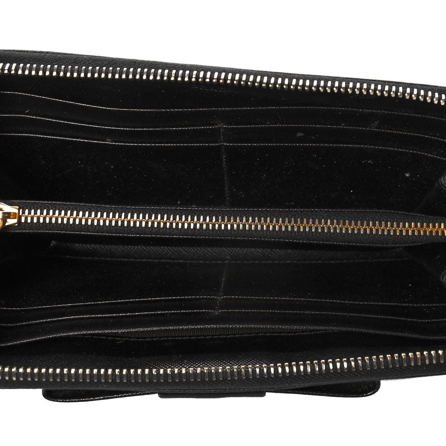 Prada Saffiano Fiocco Bow Zip Around Wallet Black 5 of 15