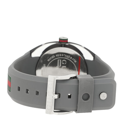 Gucci Stainless Steel Rubber 46mm Sync Web Quartz Watch Grey 3 of 5