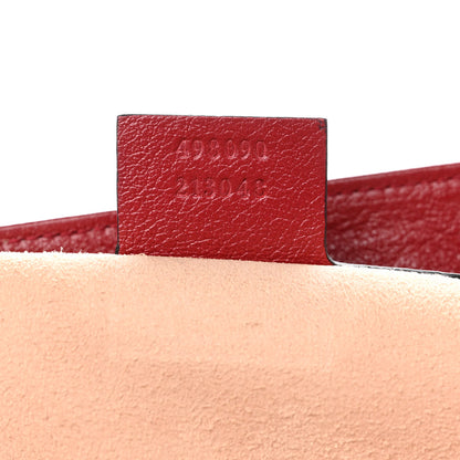 Gucci Vintage Effect Calfskin Matelasse Diagonal Large Torchon GG Marmont Shoulder Bag Black Romantic Cherry 7 of 8