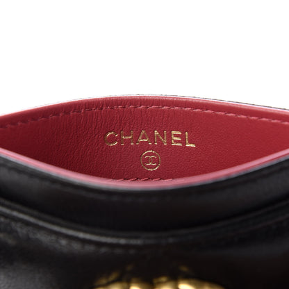 Chanel Shiny Goatskin Quilted Chanel 19 Card Holder Black 6 of 9