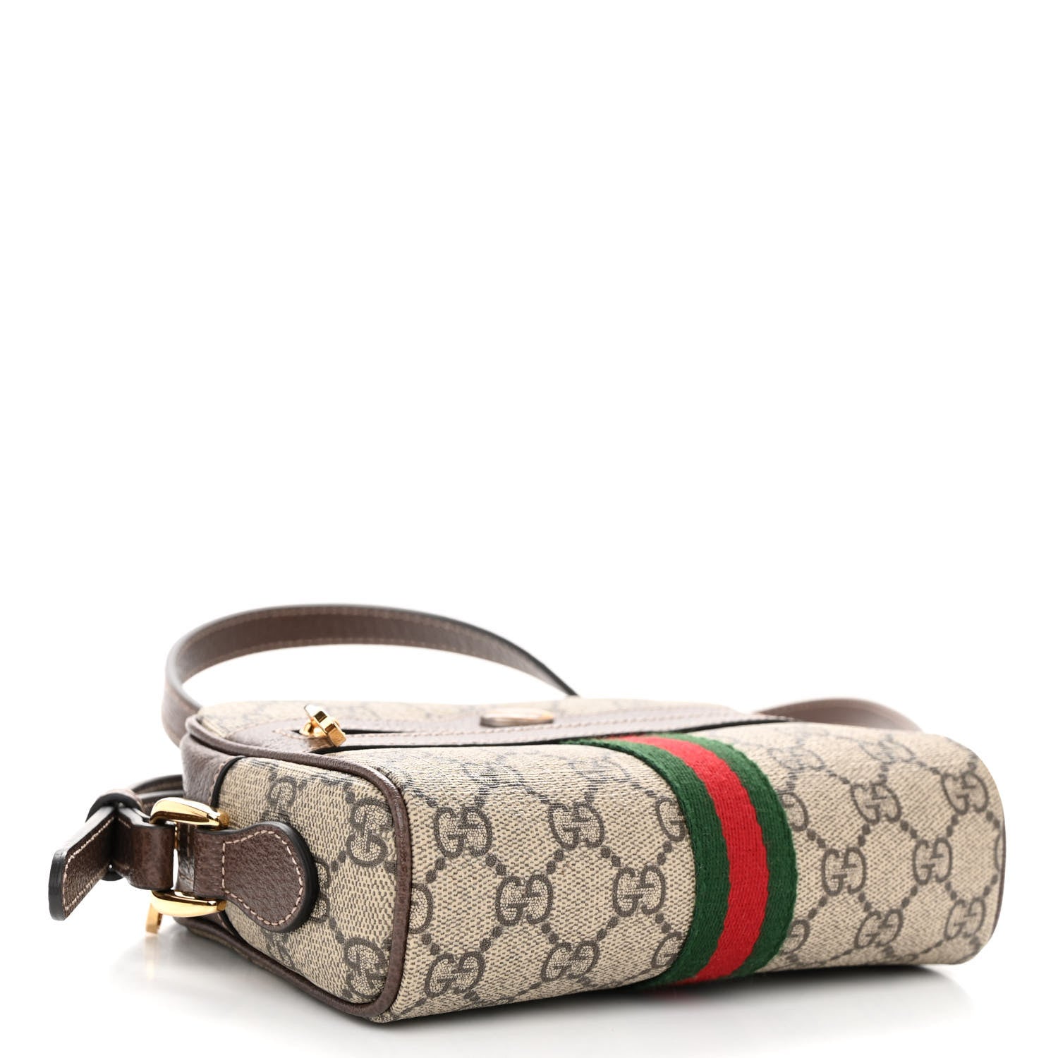 Gucci GG Supreme Monogram Web Mini Ophidia Shoulder Bag Brown 4 of 10