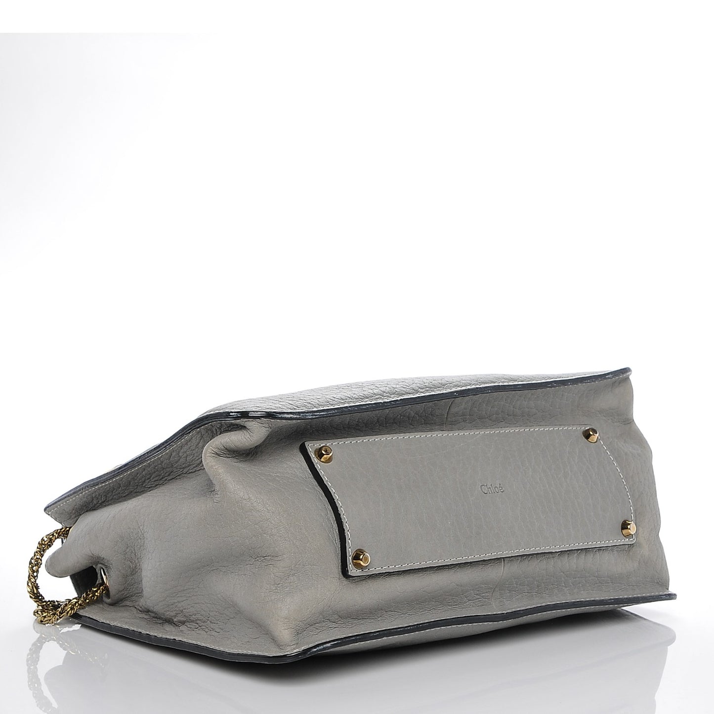 Grained Calfskin Sally Flap Bag Grey
