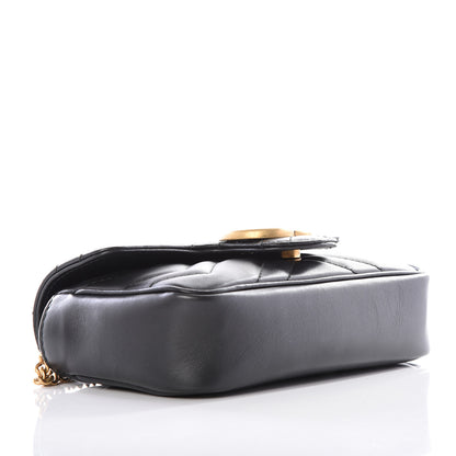 Gucci Calfskin Matelasse Super Mini GG Marmont Shoulder Bag Black 3 of 10