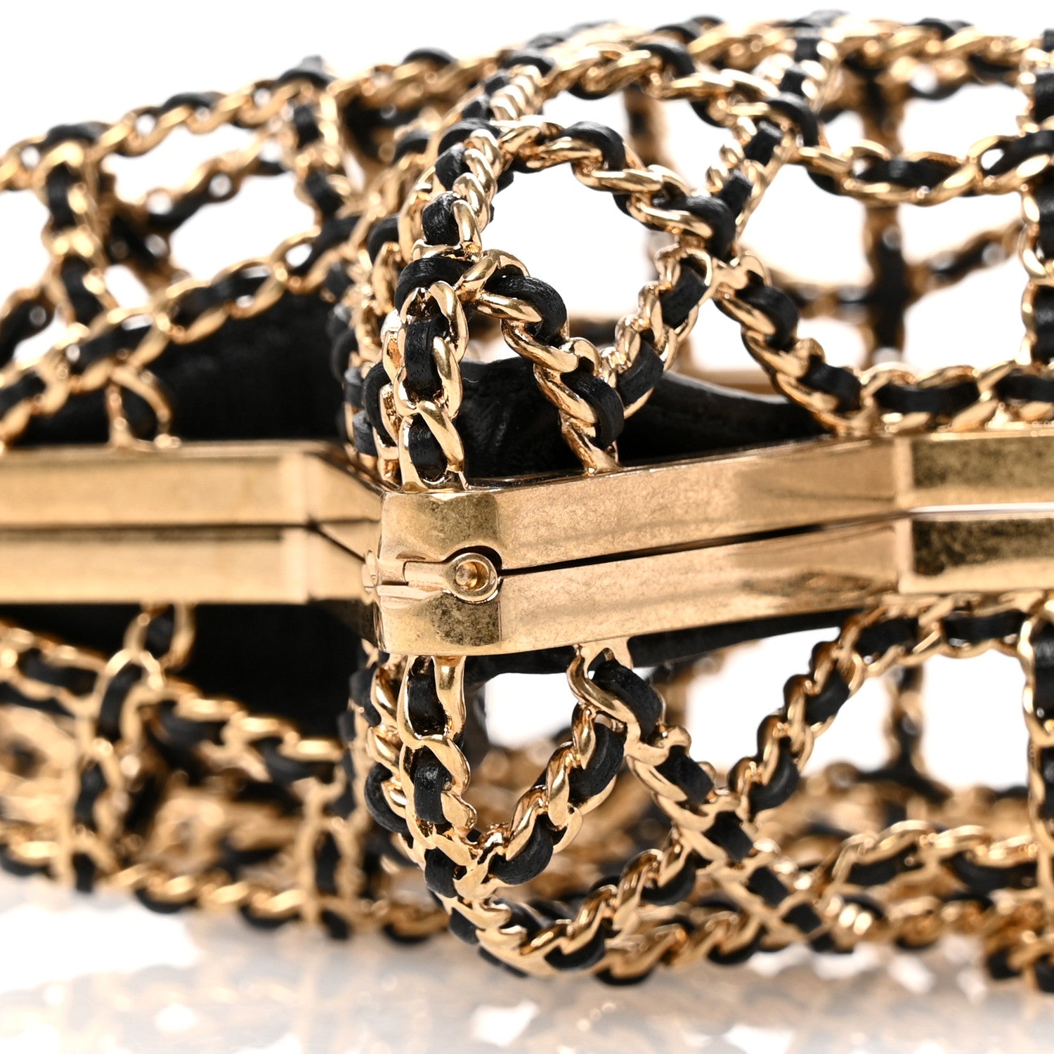 Chanel Metal CC Star Minaudiere Crossbody Gold Black 9 of 10