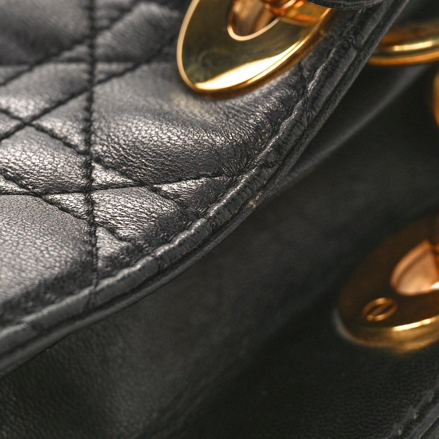 Lambskin Cannage Medium Lady Dior Black
