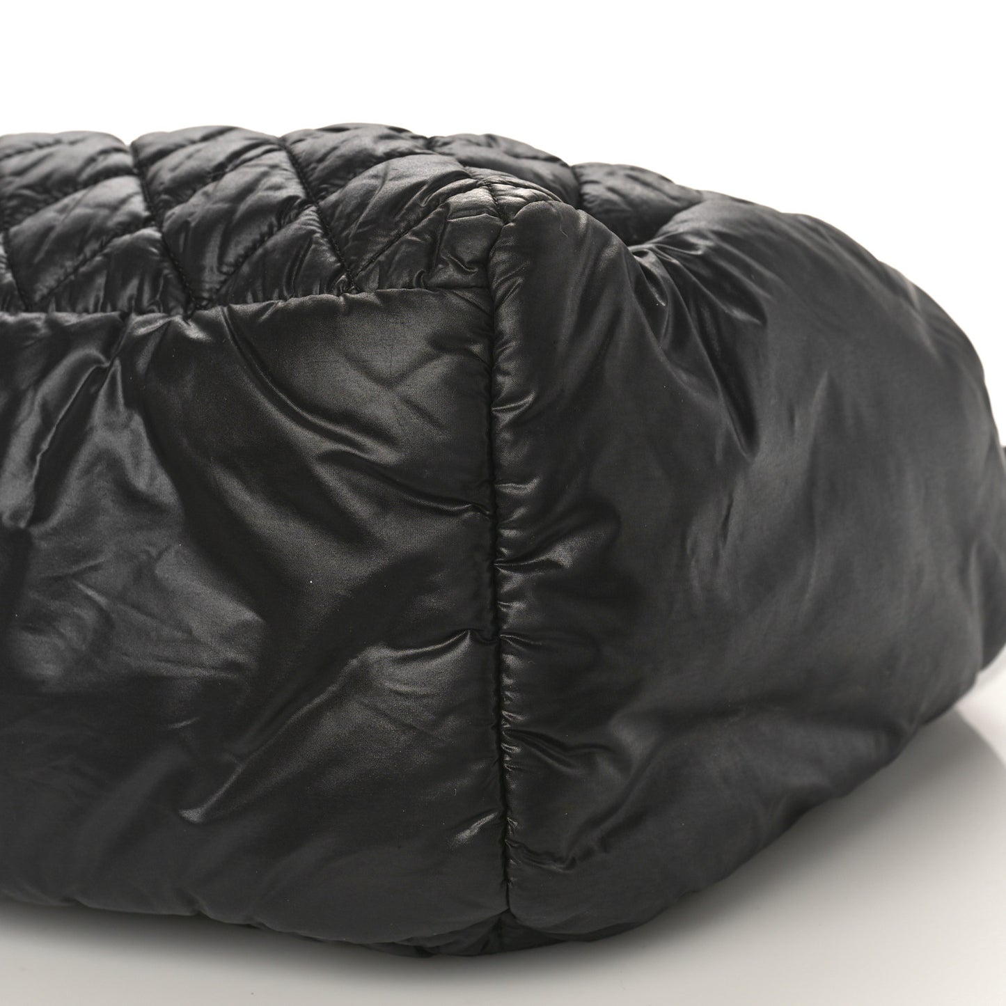 Nylon Quilted Large Coco Cocoon Reversible Tote Black
